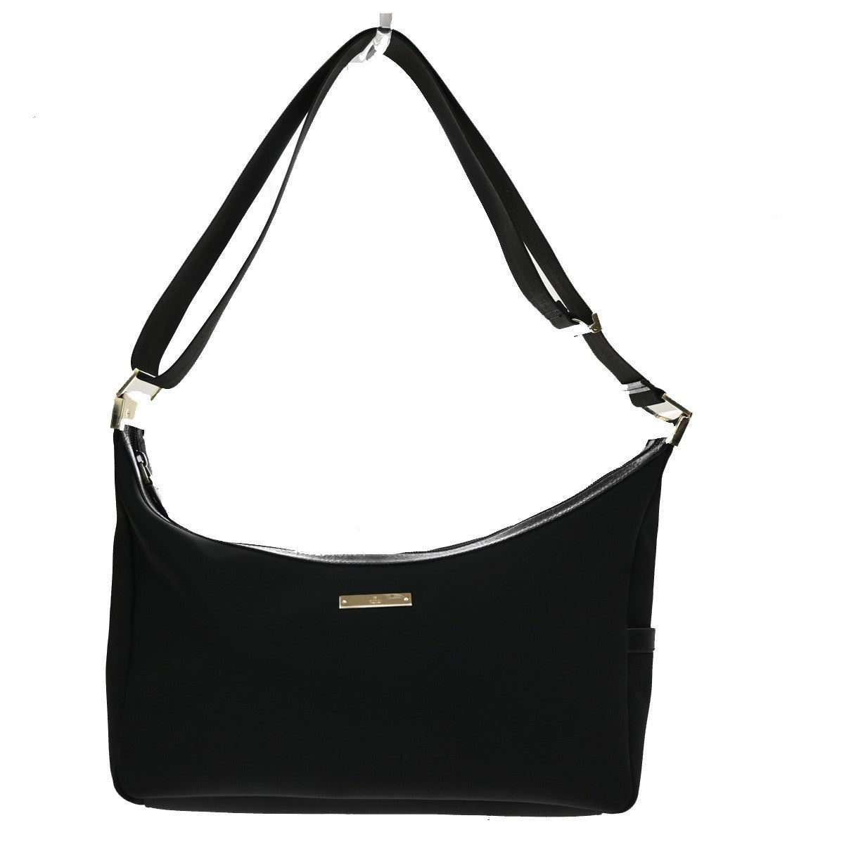 Gucci Vintage Hobo Canvas, Black, Canvas, Shoulder Bag