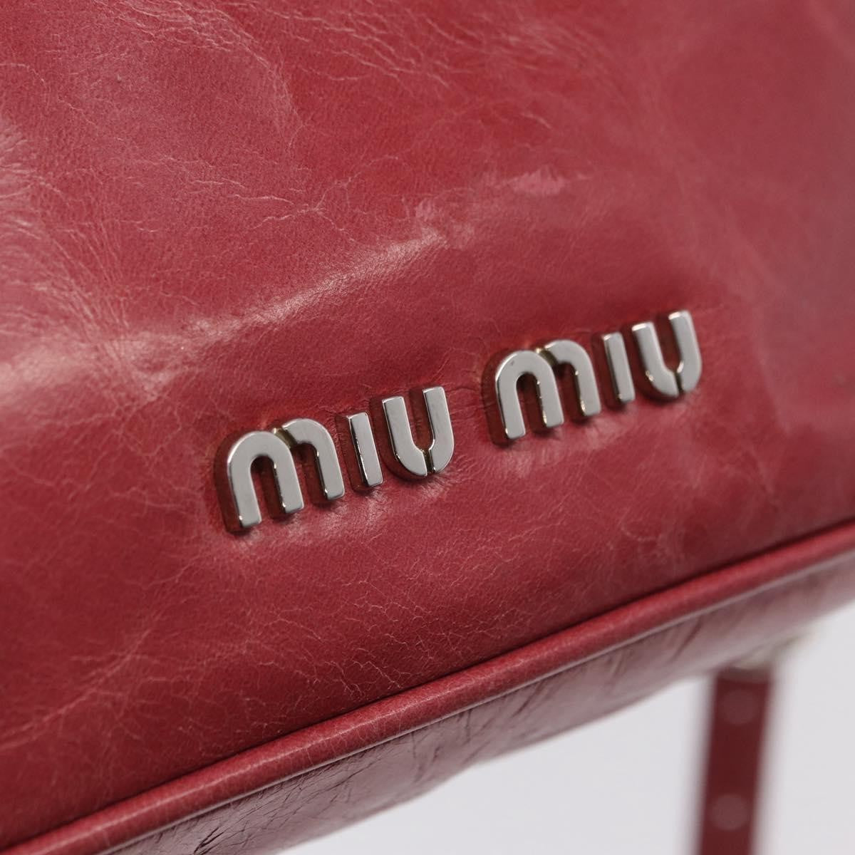 Miu Miu Madras Shoulder Leather, Pink, Leather, Crossbody Bag
