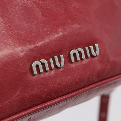 Miu Miu Madras Shoulder Leather, Pink, Leather, Crossbody Bag