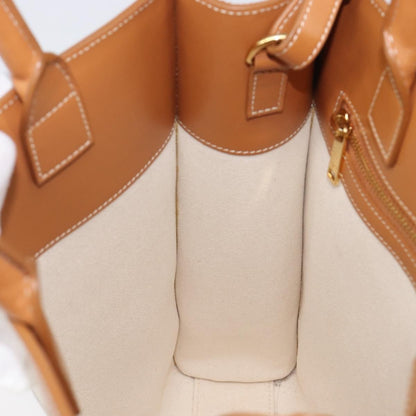 Celine Vertical Cabas Canvas with Leather, Beige, Canvas, Tote Bag