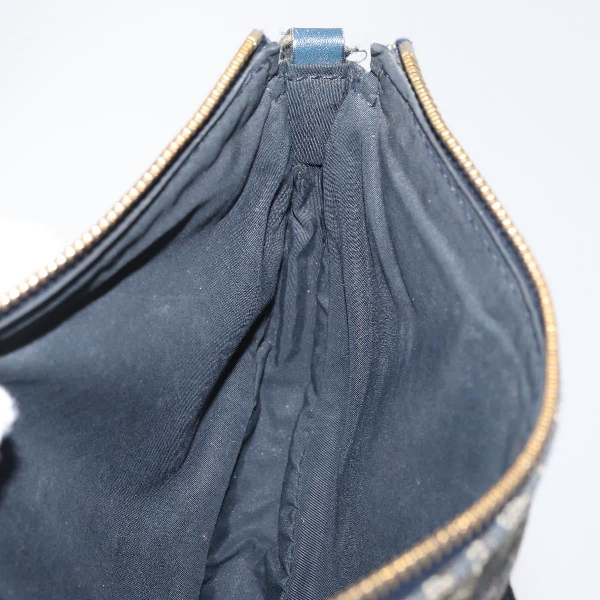 Christian Dior Vintage Saddle Bag Canvas, Navy, Canvas, Clutch