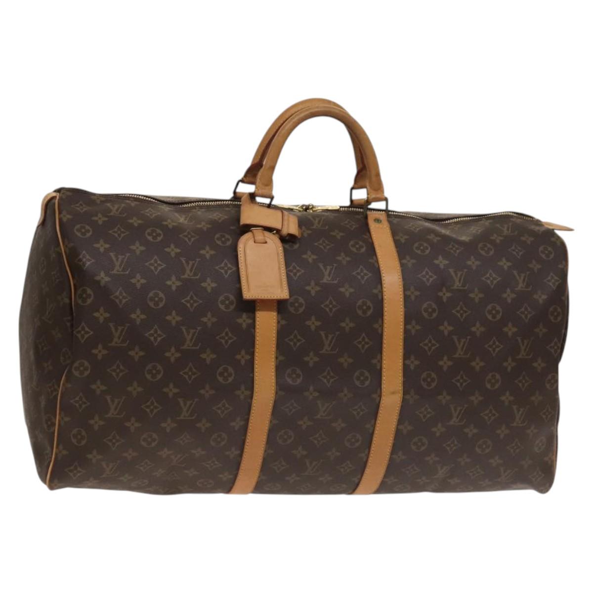 Louis Vuitton Keepall Bandouliere Bag Monogram Canvas, BROWN, CANVAS, Travel bag