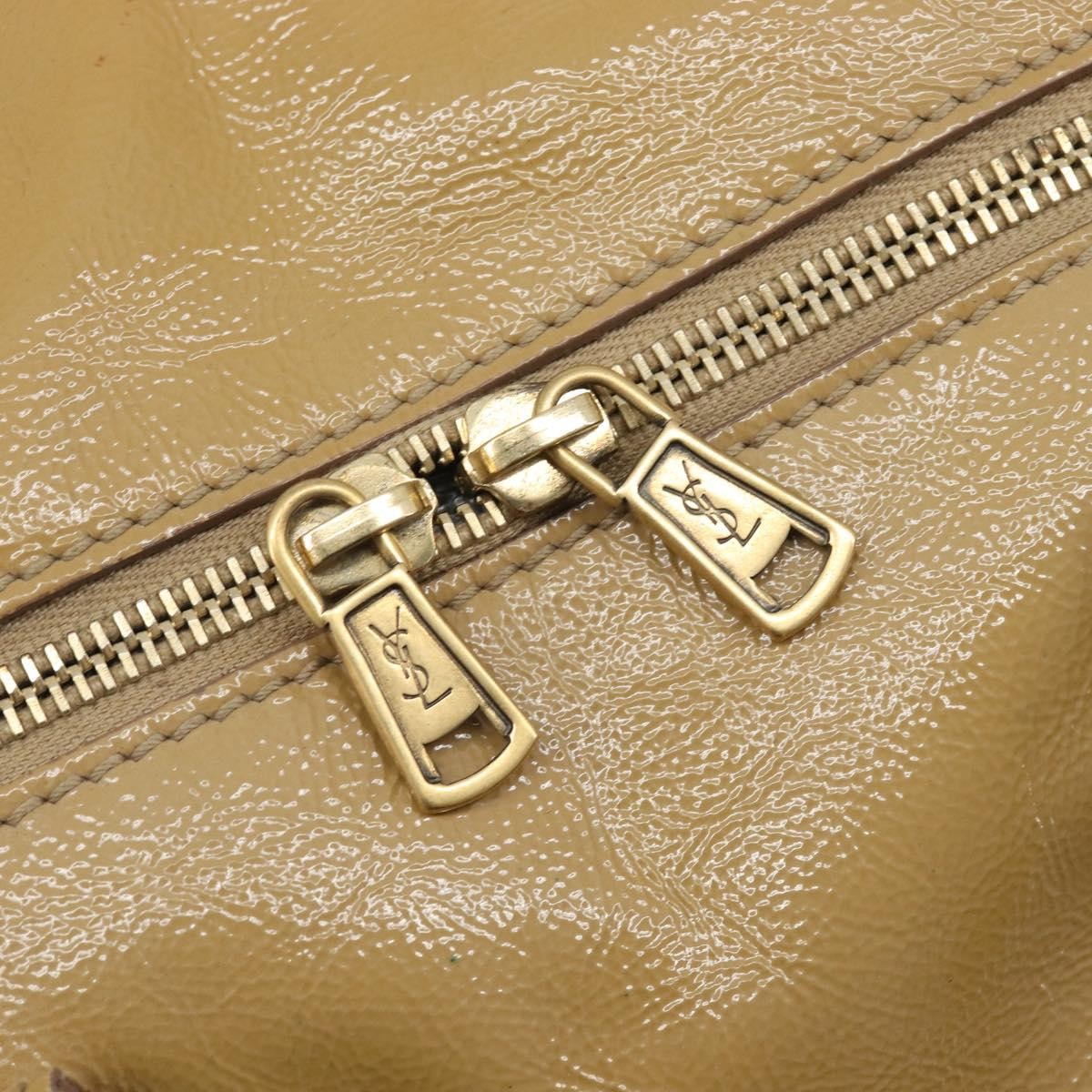 Saint Laurent Easy Y Satchel Patent, Beige, Patent Leather, Handbag