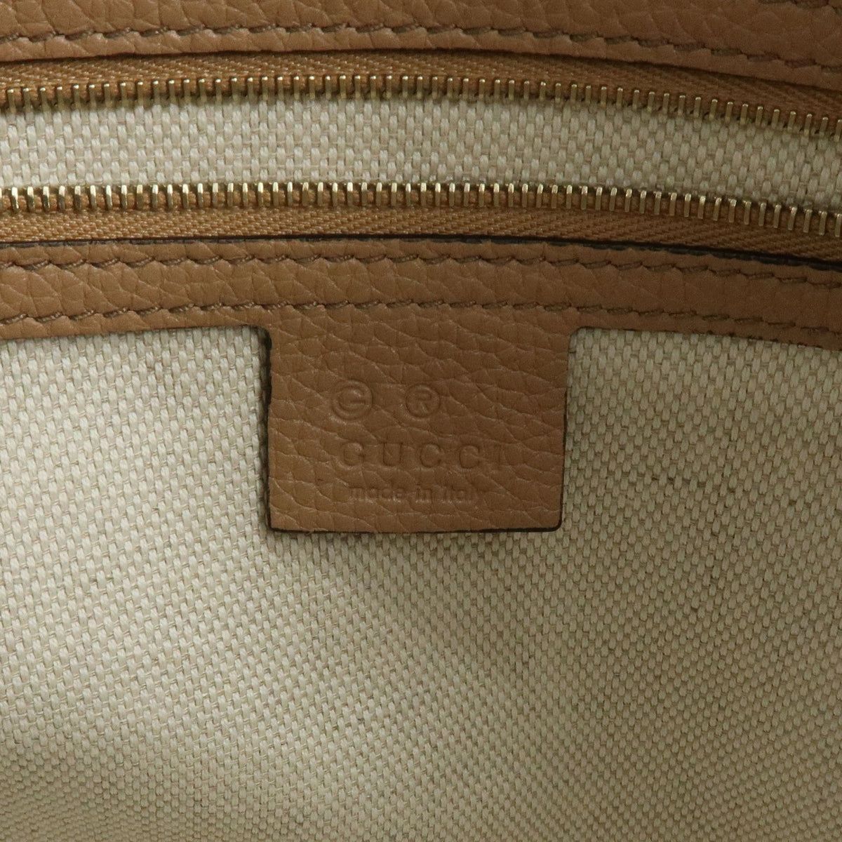 Gucci Soho Chain Strap Leather, Beige, Leather, Shoulder Bag