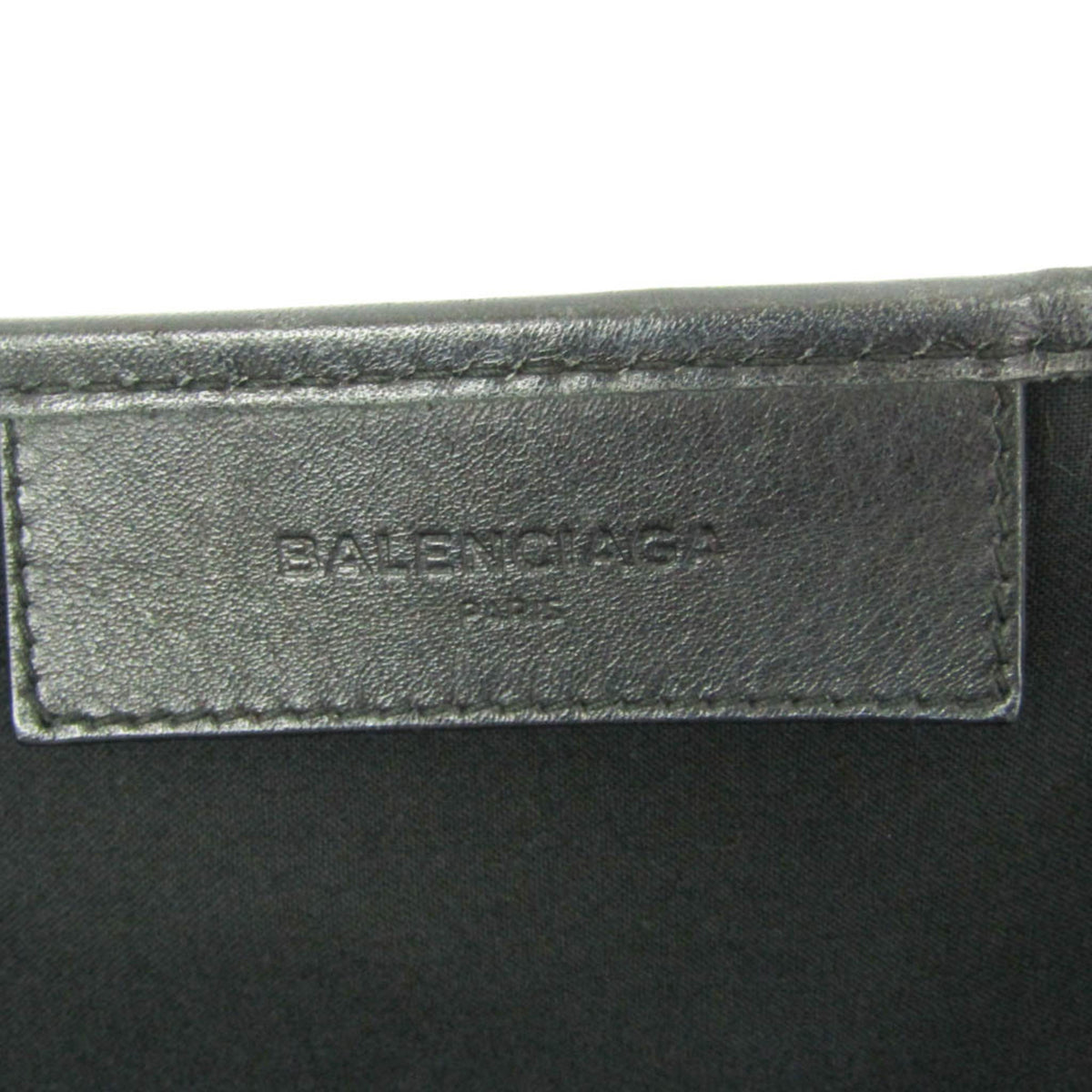 Balenciaga Navy Cabas Canvas with Leather, White, Canvas, Tote Bag