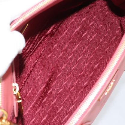 Prada Galleria Double Zip Saffiano Leather, Pink, Leather, Tote Bag