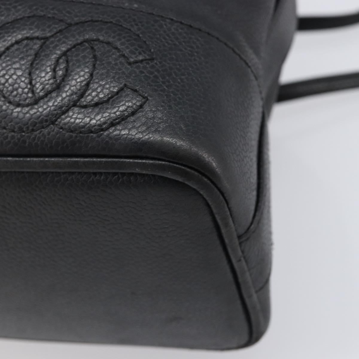 Chanel Vintage CC Drawstring Bucket Caviar, Black, Leather, Handbag