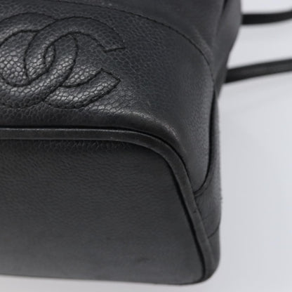Chanel Vintage CC Drawstring Bucket Caviar, Black, Leather, Handbag