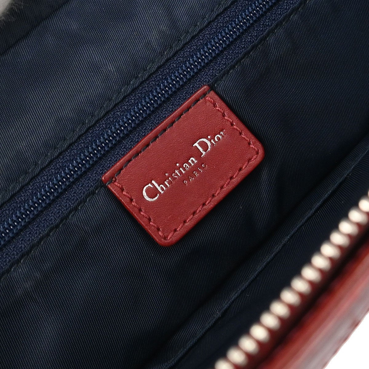 Christian Dior Vintage Trotter Zip Diorissimo Canvas, Navy, Canvas, Tote Bag