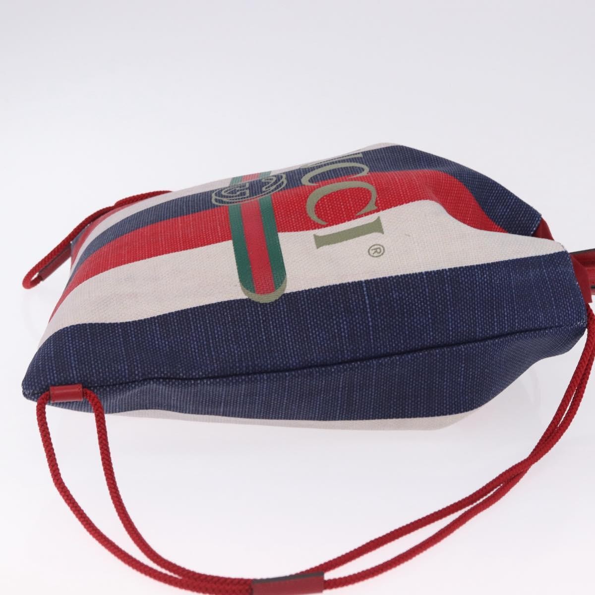 Gucci Logo Drawstring Striped Canvas, Multicolour, Canvas, Backpack
