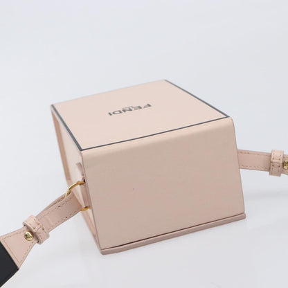 Fendi Logo Vertical Box Leather, Pink, Leather, Crossbody Bag