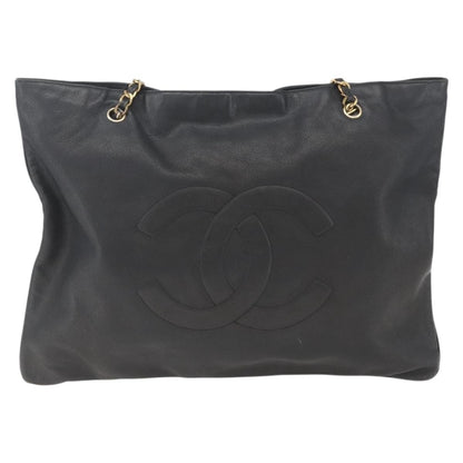 Chanel Grand Shopping Tote Quilted Calfskin, BLACK, LEATHER, Shoulder bag