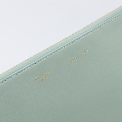 Celine Solo Leather, Green, Leather, Clutch