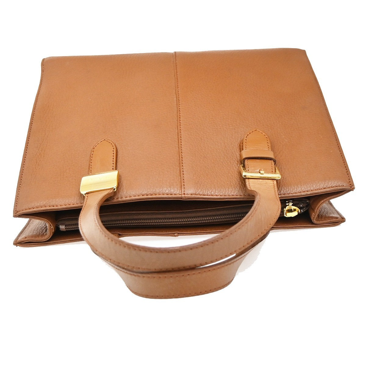 Burberry Vintage Zip Leather, Brown, Leather, Tote Bag