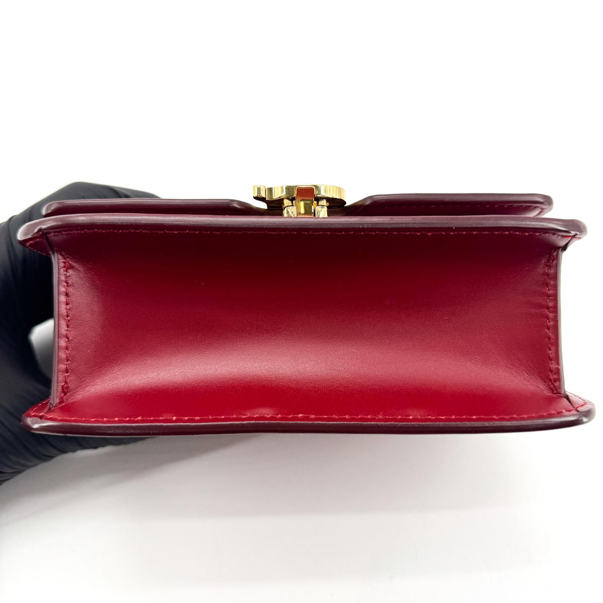 Burberry TB Flap Leather, Red, Leather, Handbag
