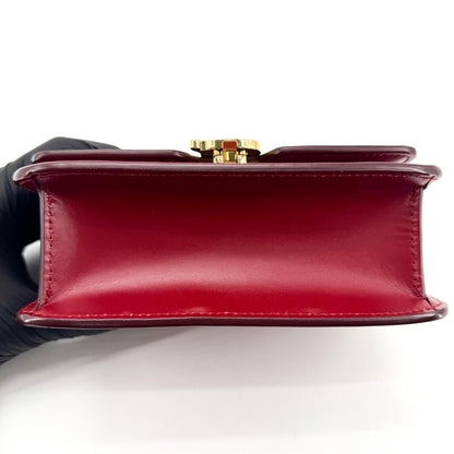 Burberry TB Flap Leather, Red, Leather, Handbag