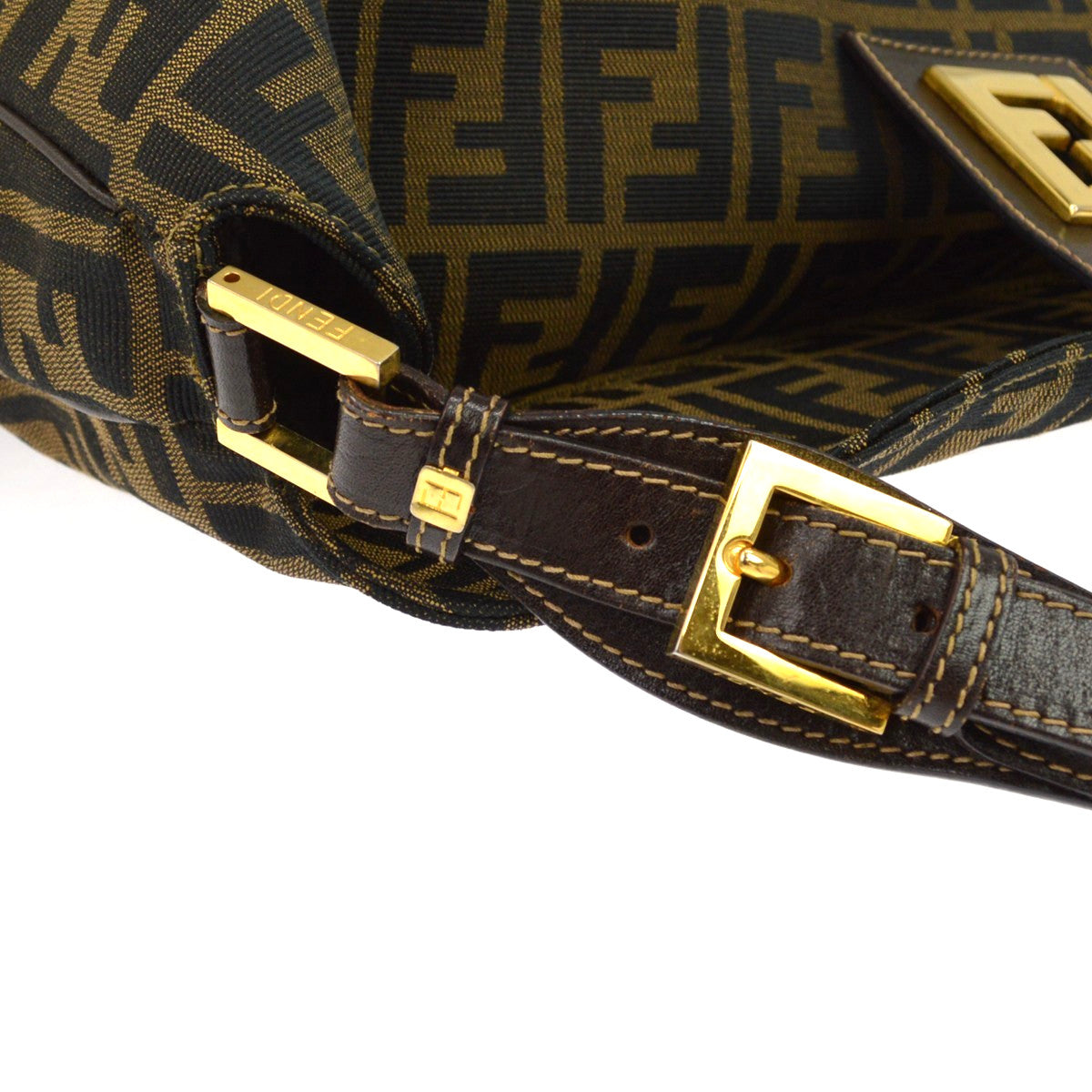 Fendi Zucca Tote Canvas, Brown, Canvas, Handbag