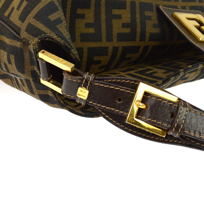 Fendi Zucca Tote Canvas, Brown, Canvas, Handbag