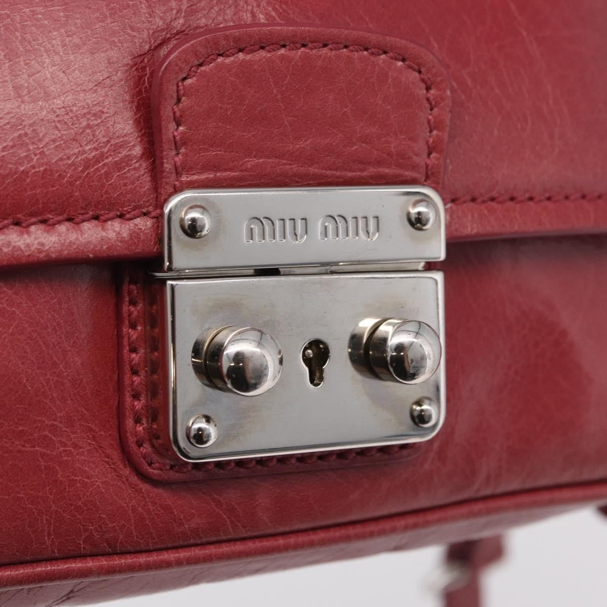 Miu Miu Madras Shoulder Leather, Pink, Leather, Crossbody Bag