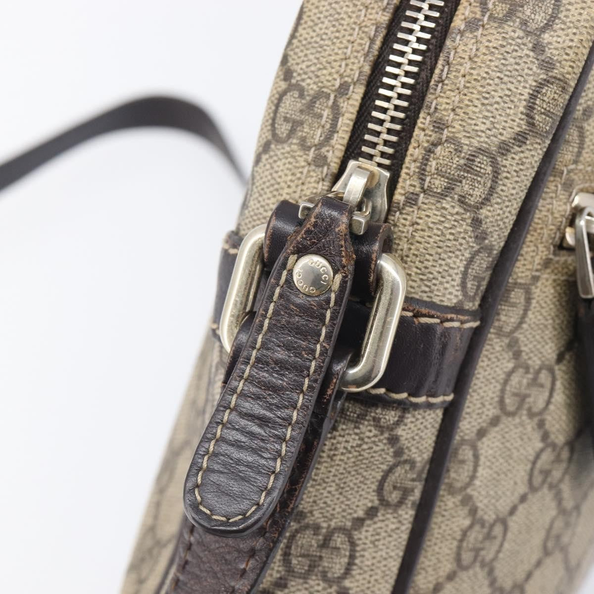 Gucci Front Zip Pocket Messenger GG Coated Canvas, Beige, Canvas, Shoulder Bag