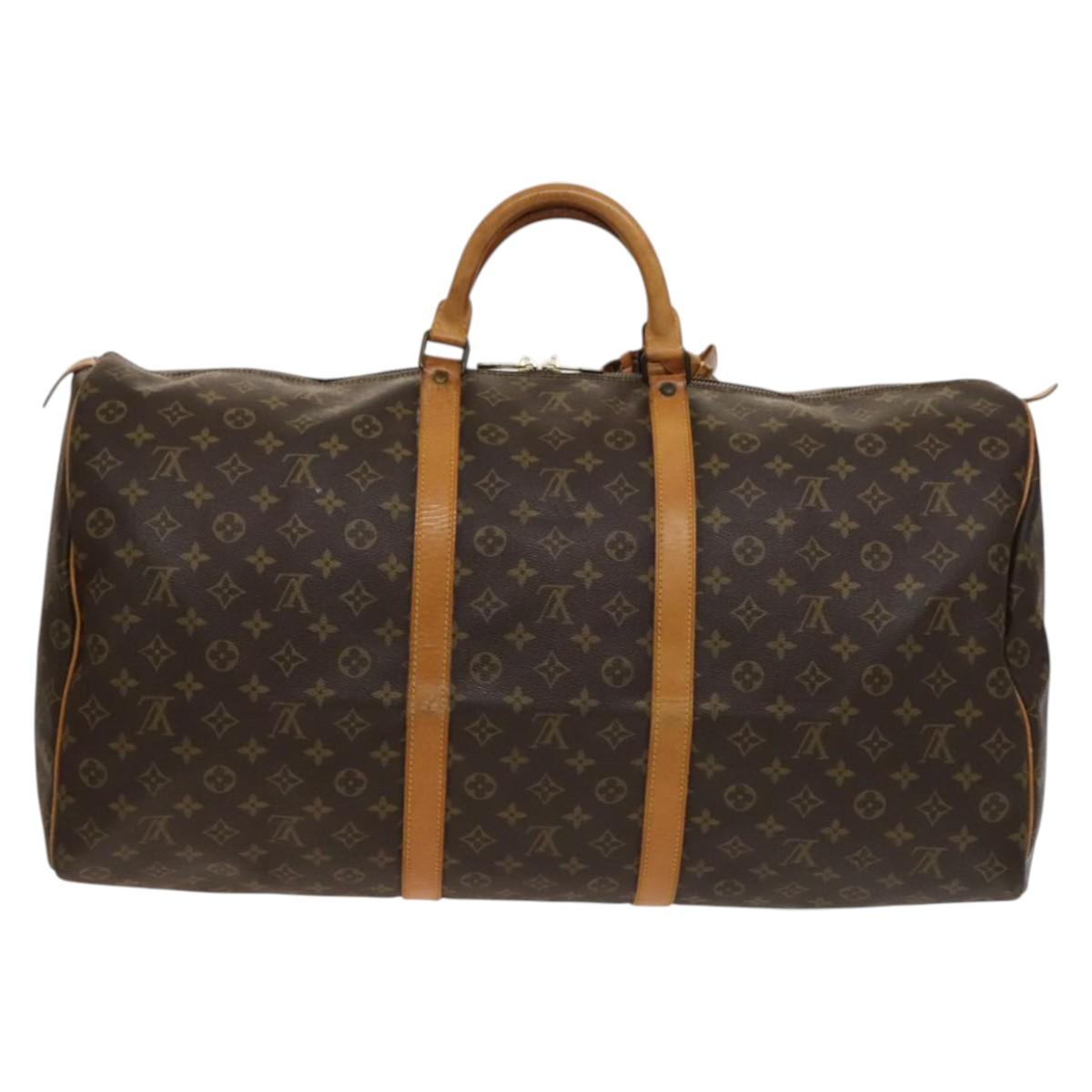 Louis Vuitton Keepall Bag Monogram Canvas, BROWN, CANVAS, Travel bag