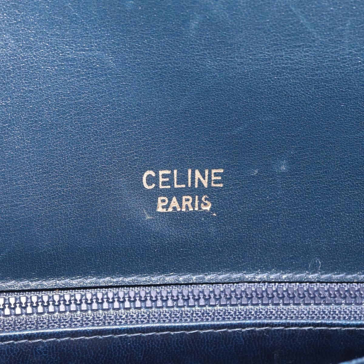 Celine Shoulder Leather, Navy, Leather, Shoulder Bag