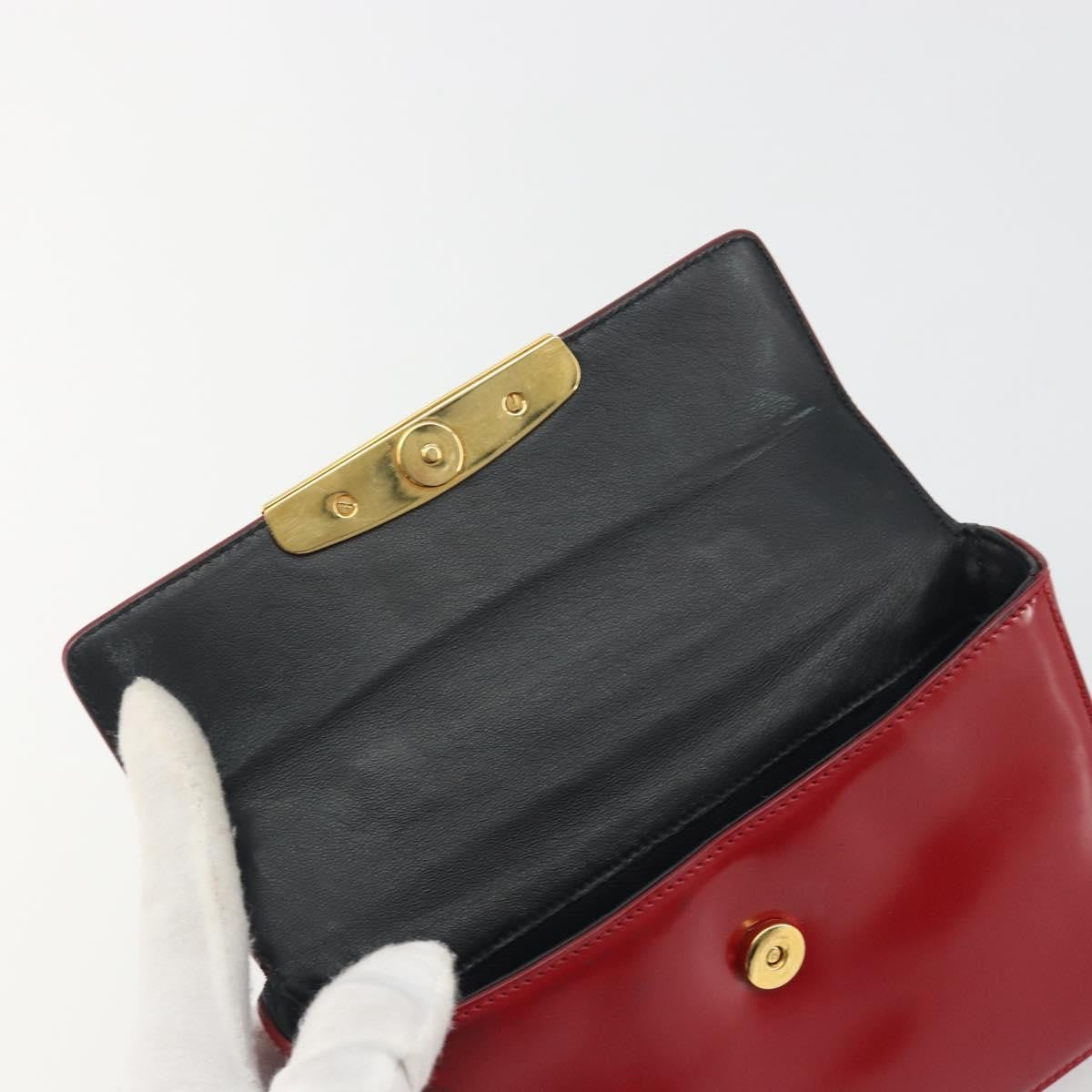Prada Bow Top handle Leather, Red, Leather, Handbag