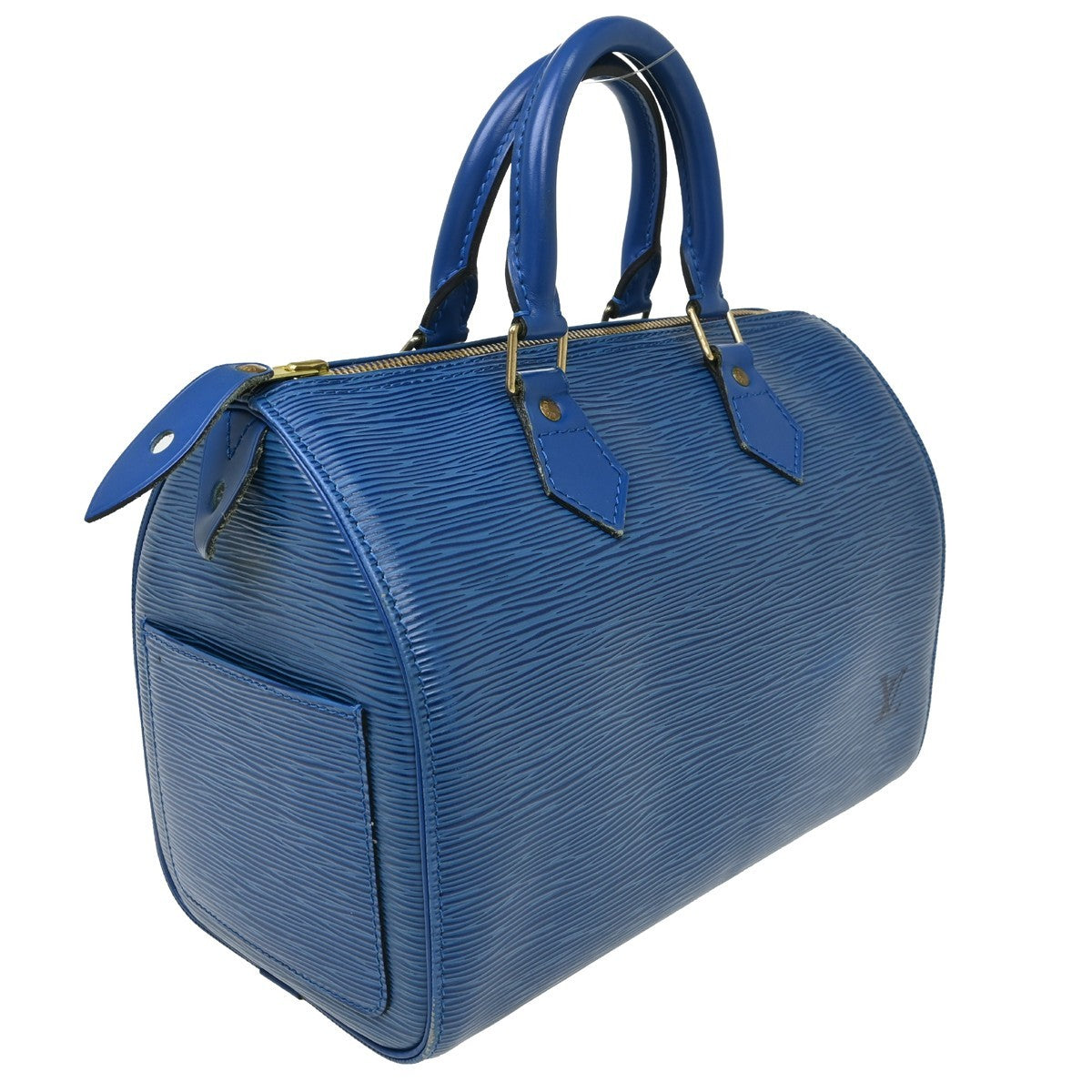 Louis Vuitton Speedy Epi, Blue, Leather, Handbag