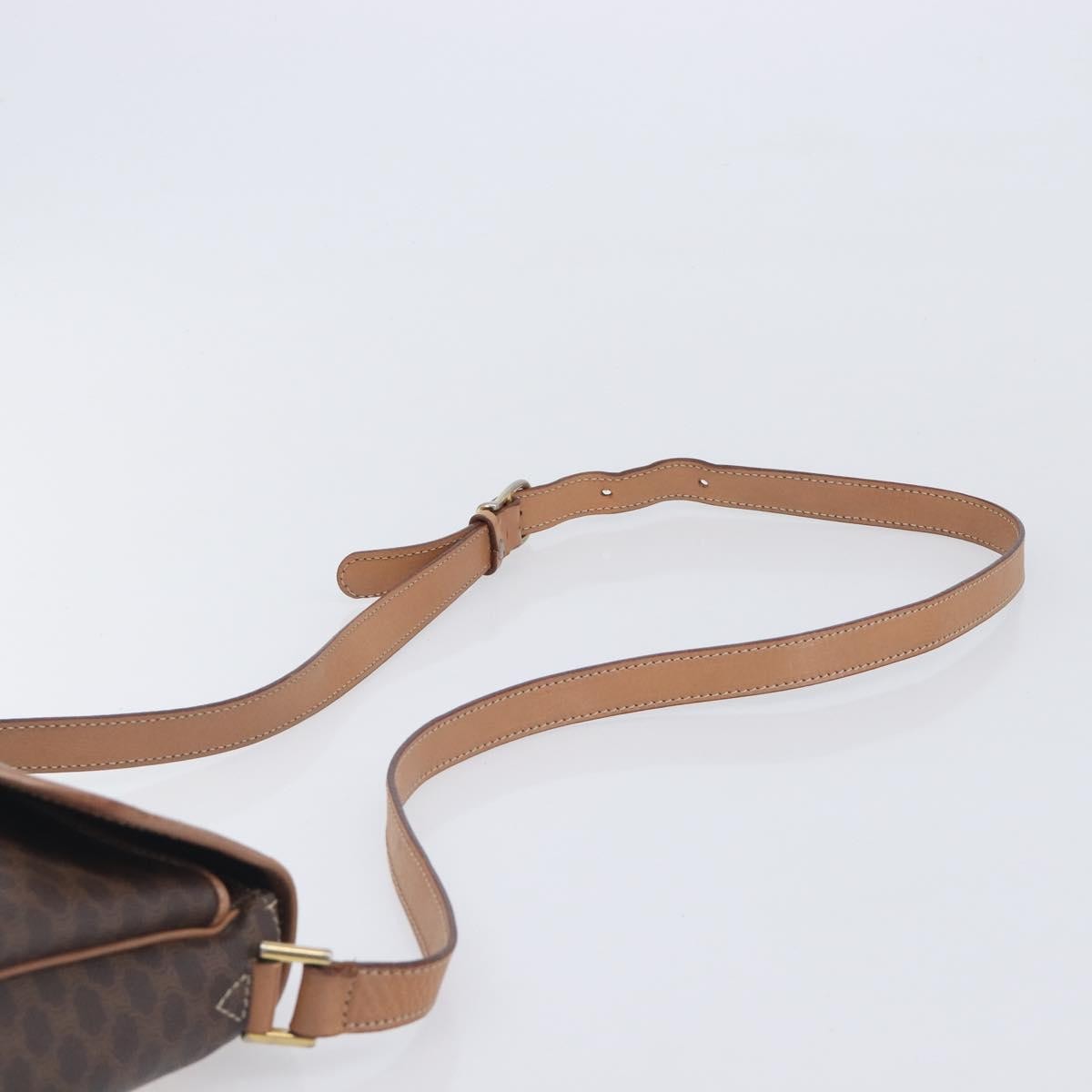 Celine Macadam Shoulder Canvas, Brown, Canvas, Crossbody Bag