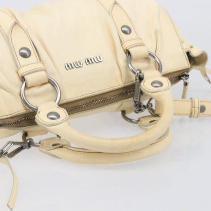 Miu Miu Vitello Lux Leather, Beige, Leather, Handbag