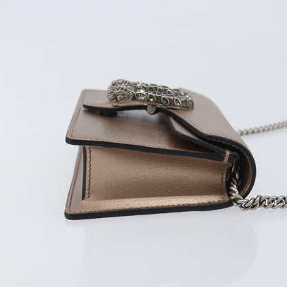 Gucci Dionysus Leather, Gold, Leather, Handbag