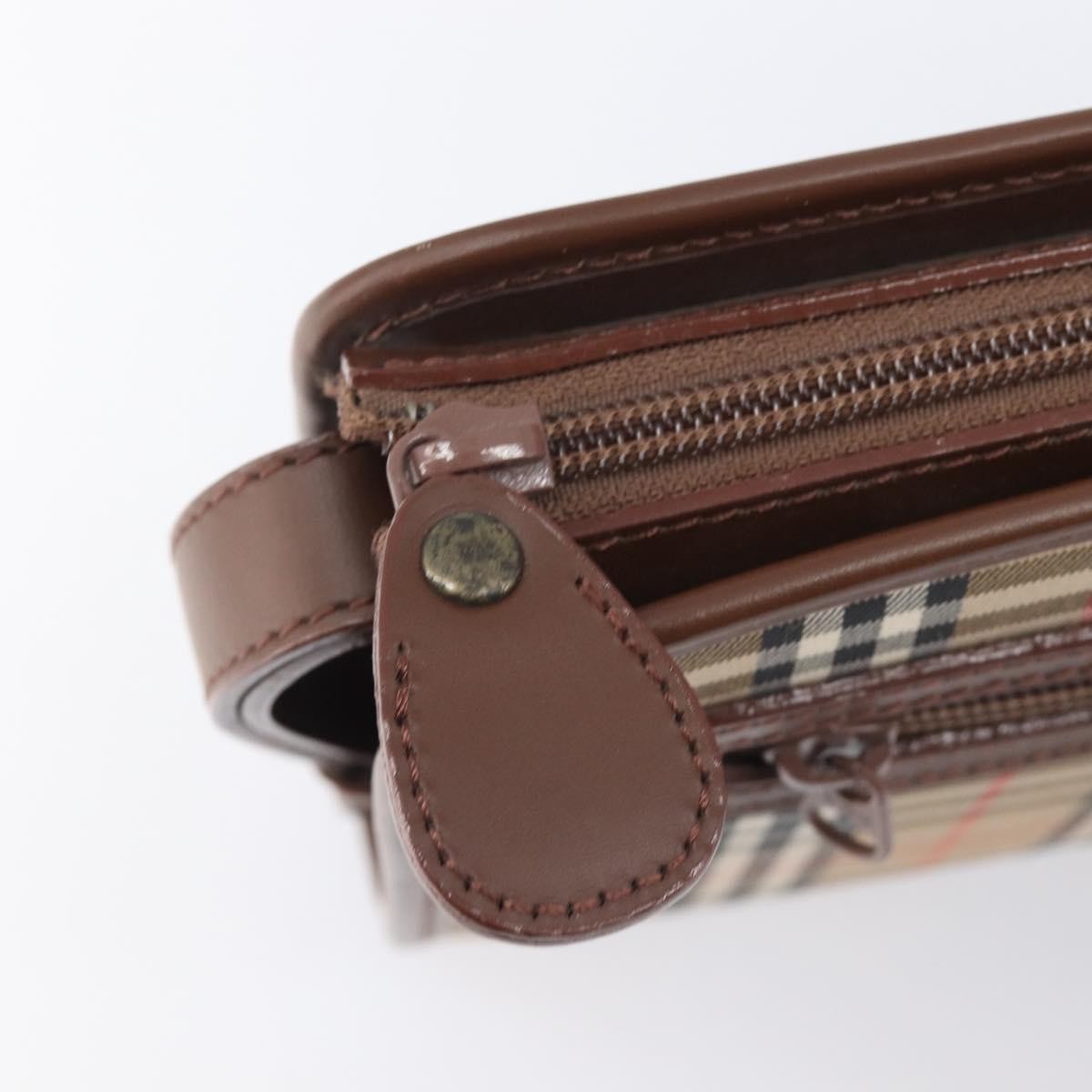 Burberry Nova check Pochette Canvas, Beige, Canvas, Clutch