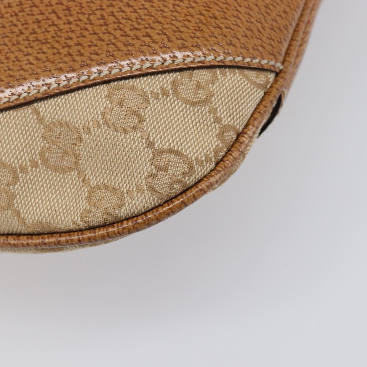 Gucci Vintage Zip Hobo GG Canvas with Leather, Beige, Canvas, Shoulder Bag