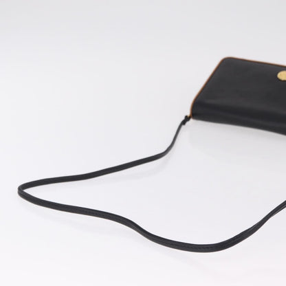Celine Flap Shoulder Leather, Black, Leather, Shoulder Bag