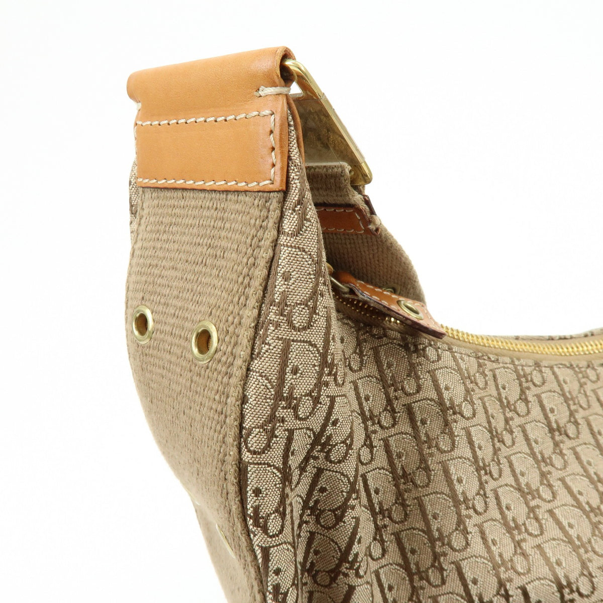 Christian Dior Street Chic Hobo Canvas, Beige, Canvas, Shoulder Bag