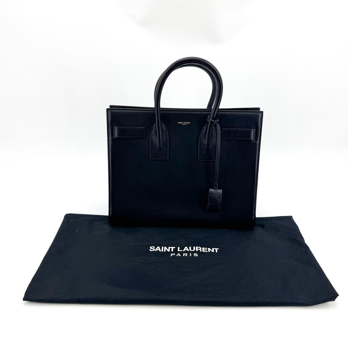Saint Laurent Sac de Jour Leather, Navy, Leather, Handbag