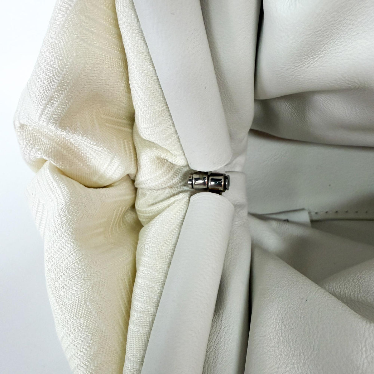 Bottega Veneta Point Leather, White, Other, Shoulder Bag