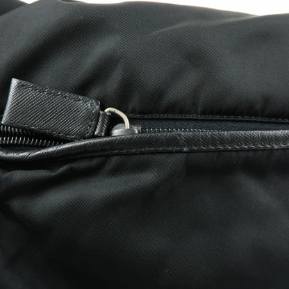 Prada Buckle Messenger Tessuto, Black, Nylon, Handbag
