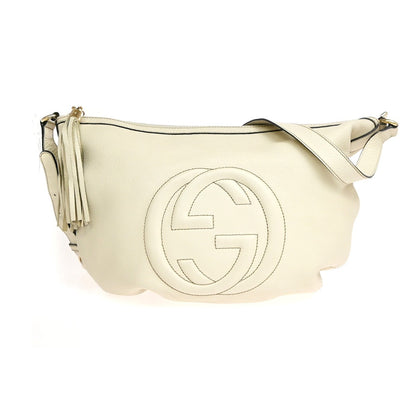 Gucci Soho Messenger Leather, White, Leather, Shoulder Bag