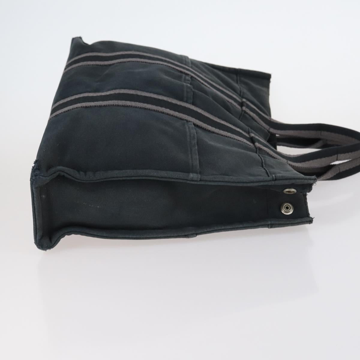 Hermes Fourre Tout Tote Canvas, BLACK, CANVAS, Handbag