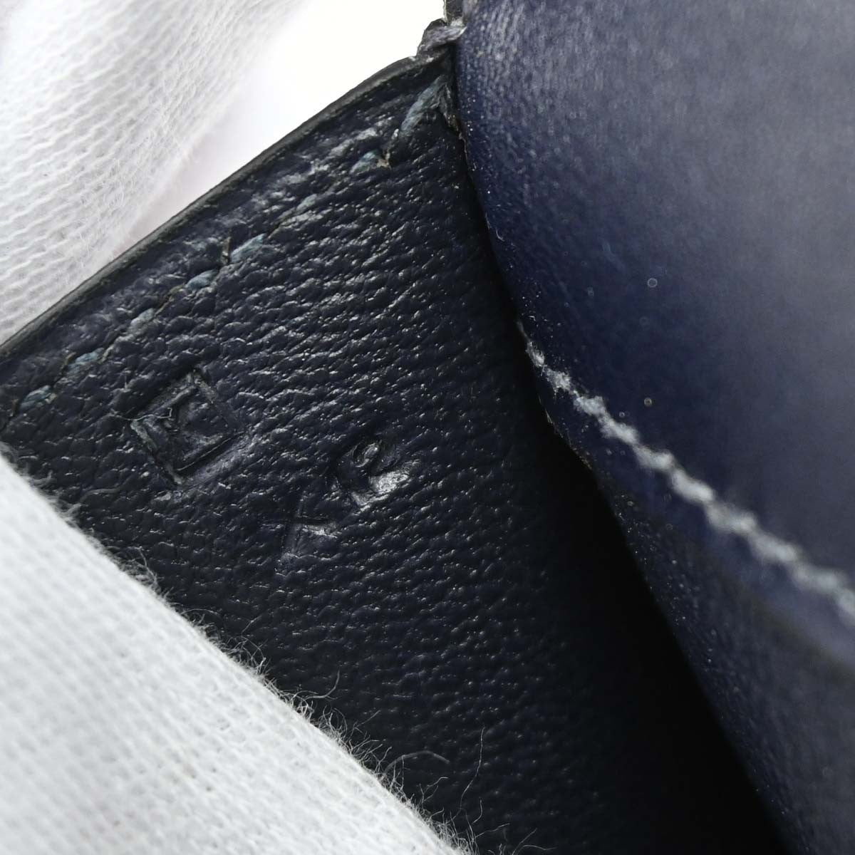 Hermes Jet Clutch Box Calf, Navy, Leather, Clutch