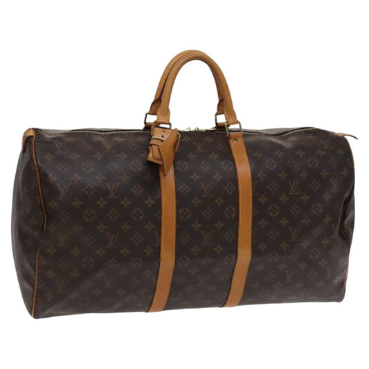 Louis Vuitton Keepall Bag Monogram Canvas, BROWN, CANVAS, Travel bag