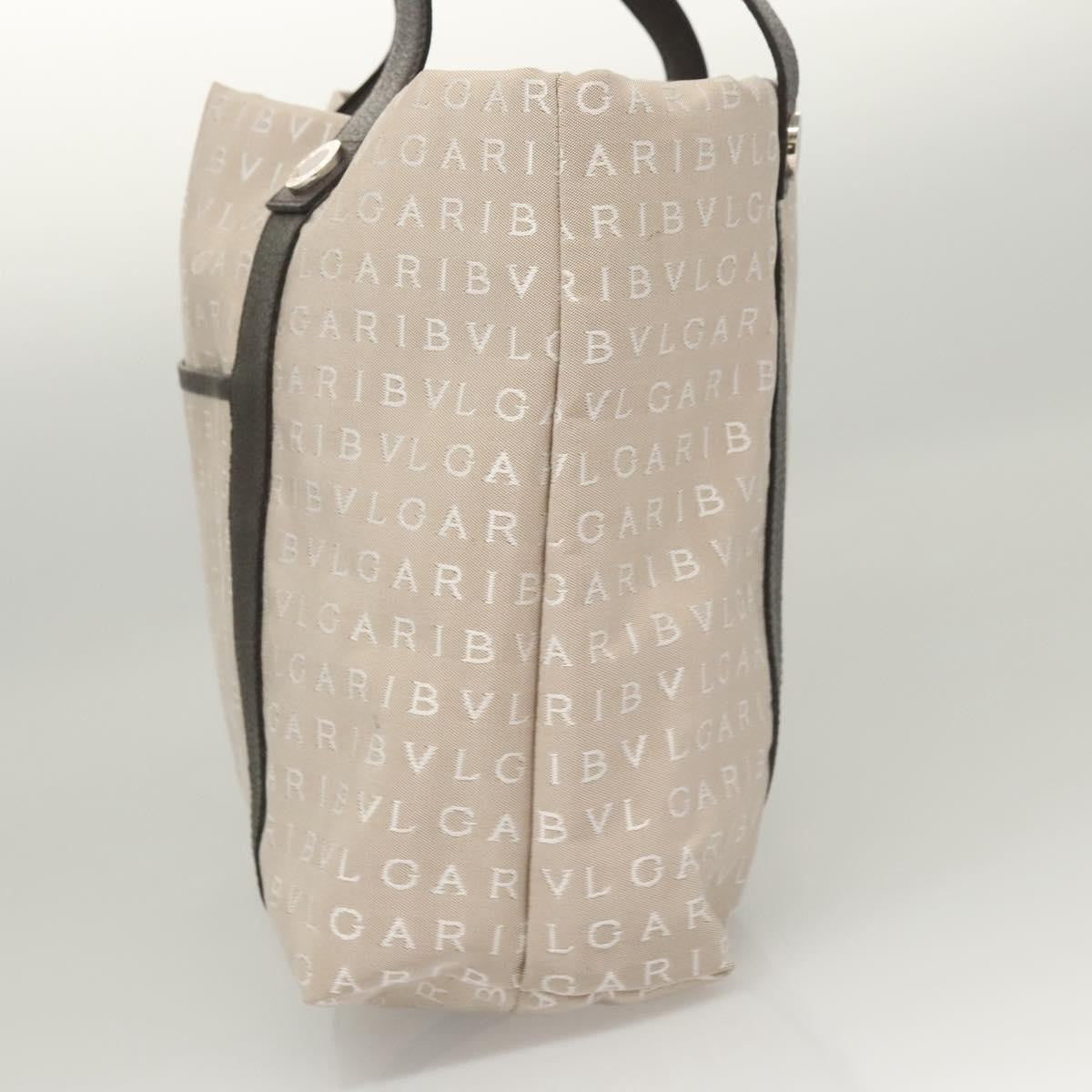 Bvlgari Logomania Canvas, Beige, Canvas, Shoulder Bag