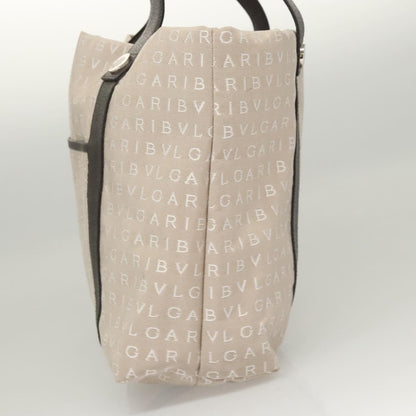 Bvlgari Logomania Canvas, Beige, Canvas, Shoulder Bag