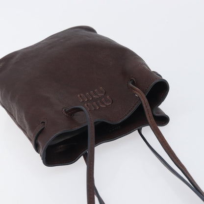 Miu Miu Aviator Bucket Leather, Brown, Leather, Handbag
