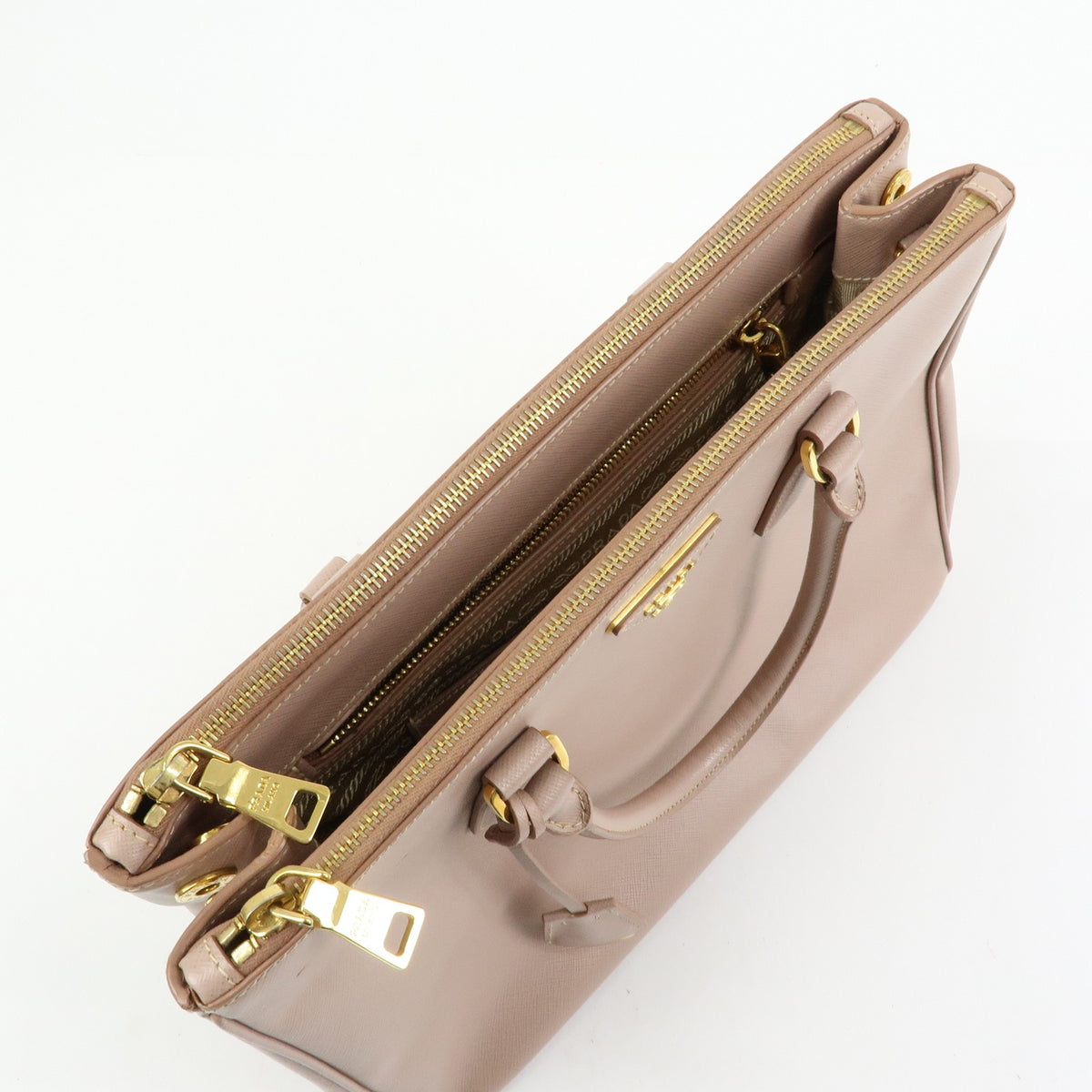 Prada Galliera Saffiano Leather with Applique, Pink, Leather, Handbag