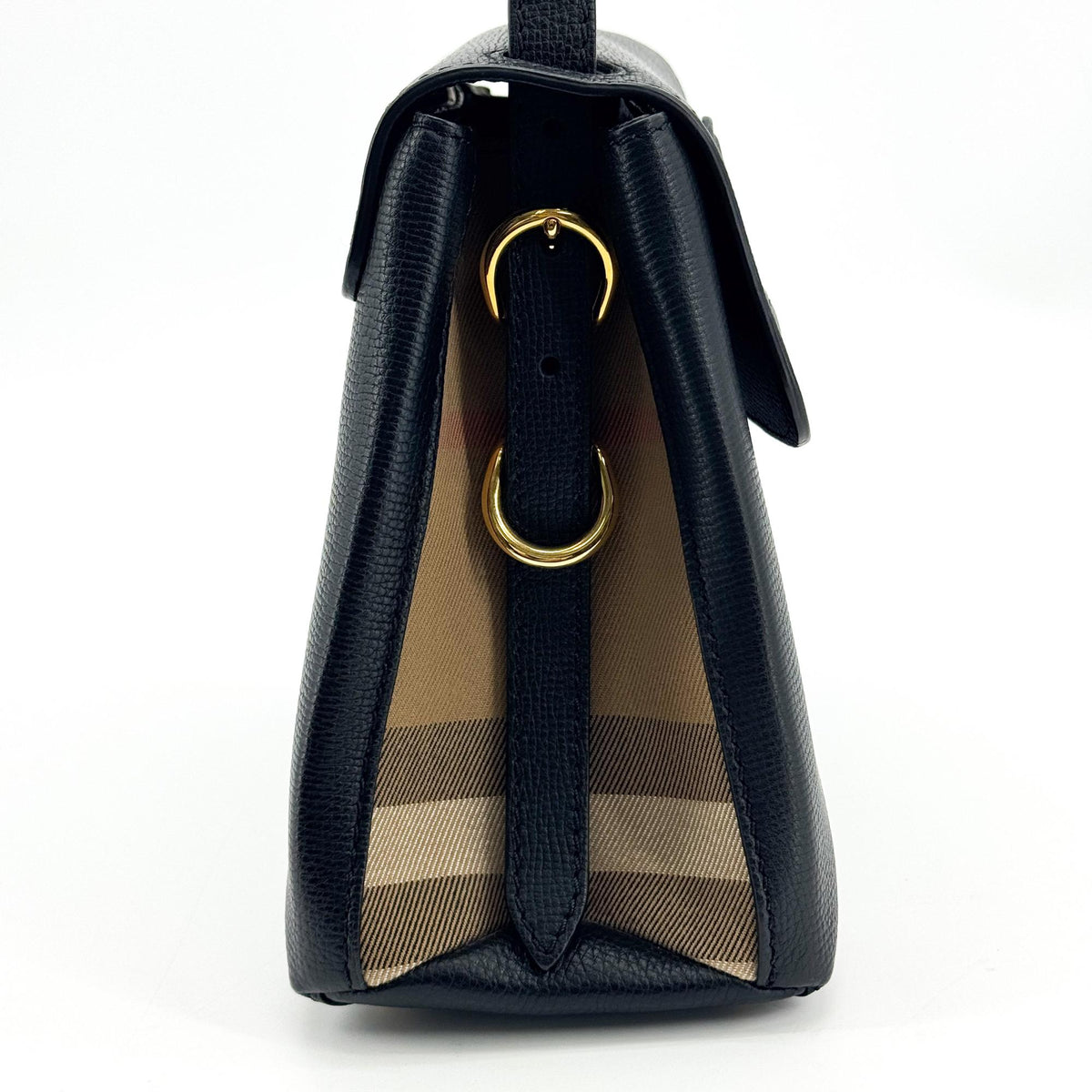 Burberry Camberley Top Handle Leather, Black, Leather, Handbag