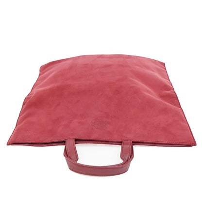 Loewe Anagram Leather, Red, Suede, Tote Bag