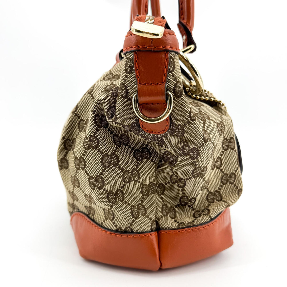 Gucci Sukey Top Handle Satchel GG Canvas with Leather, Brown, Canvas, Handbag