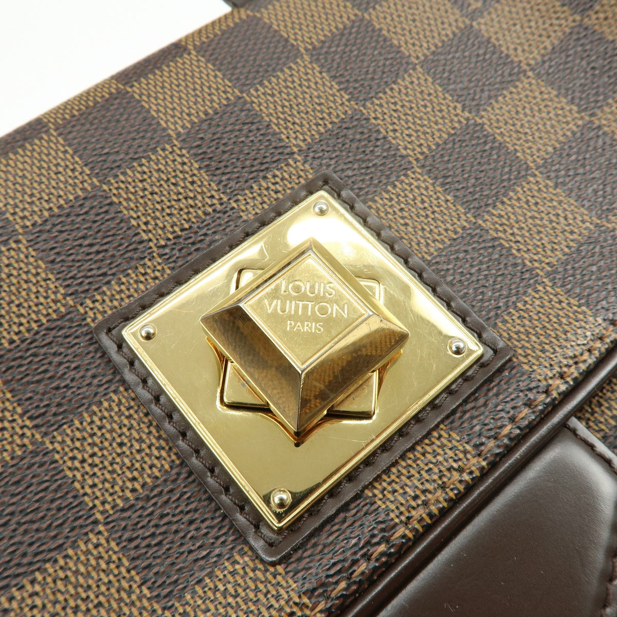 Louis Vuitton Bergamo Damier, Brown, Canvas, Handbag